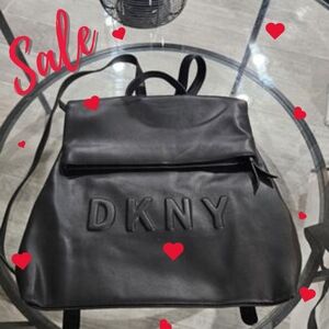 DKNY Black Foldover Backpack